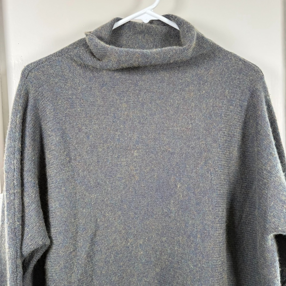 Oats Sweater Women's Gray Cashmere‎ Funnel Neck Long Sleeve Slit Sides Cozy - 8